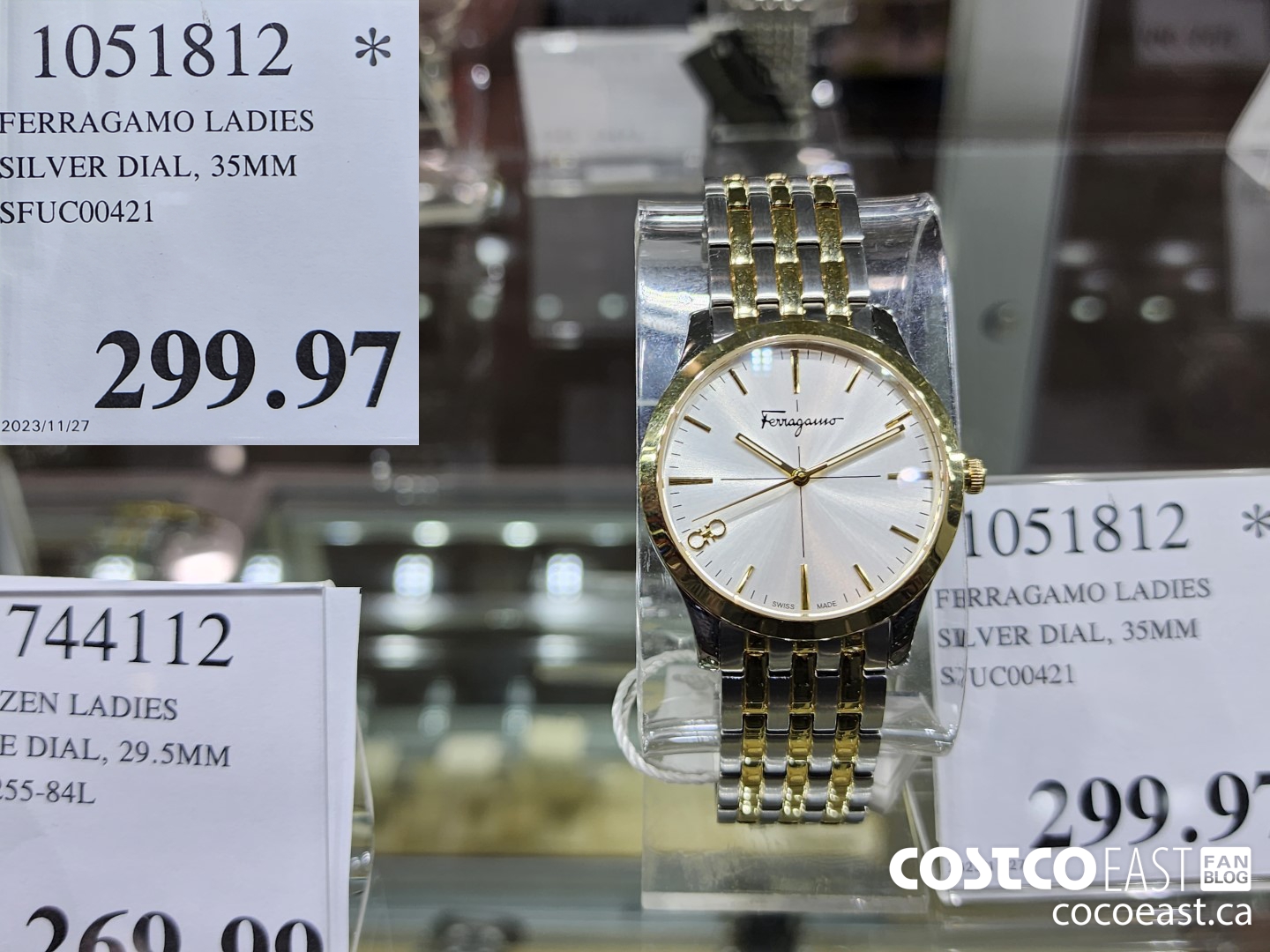 1051812 FERRAGAMO LADIES SILVER DIAL, 35MM SFUC00421 $299.97