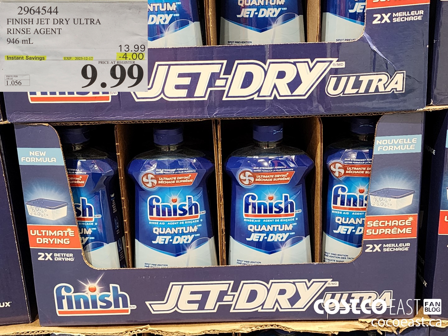2964544 FINISH JET DRY ULTRA RINSE AGENT 946 ml ($4.00 INSTANT SAVINGS EXPIRES ON 2023-12-17) $9.99