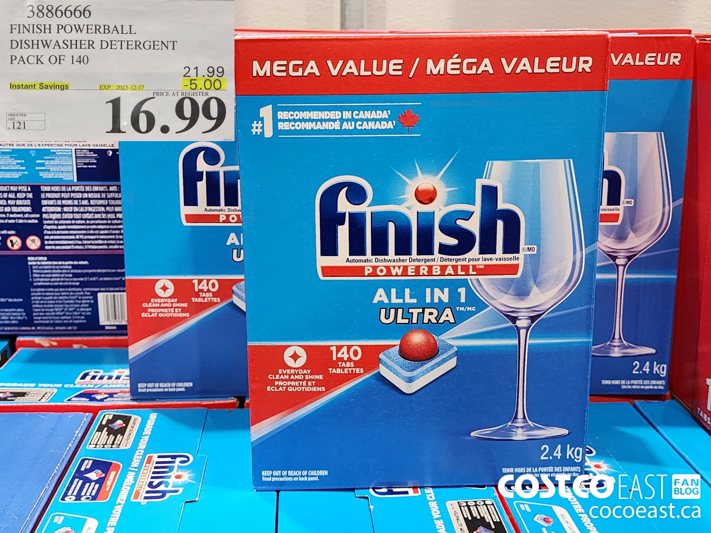 3886666 FINISH POWERBALL DISHWASHER DETERGENT PACK OF 140 ($5.00 INSTANT SAVINGS EXPIRES ON 2023-12-17) $16.99