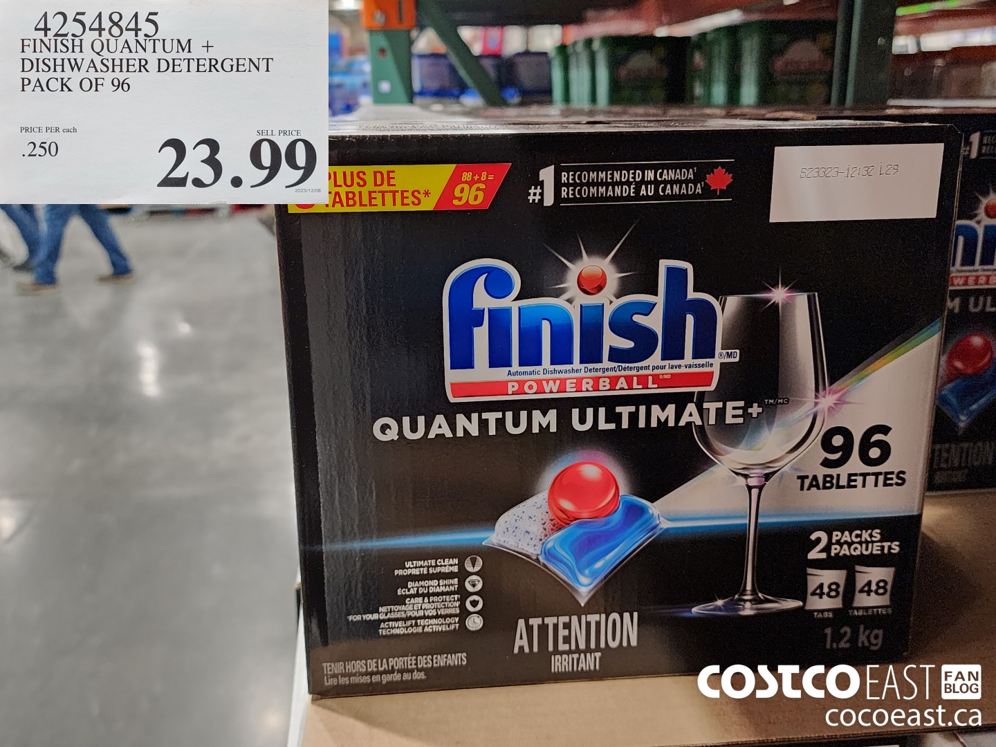 4254845 FINISH QUANTUM + DISHWASHER DETERGENT PACK OF 96 $23.99