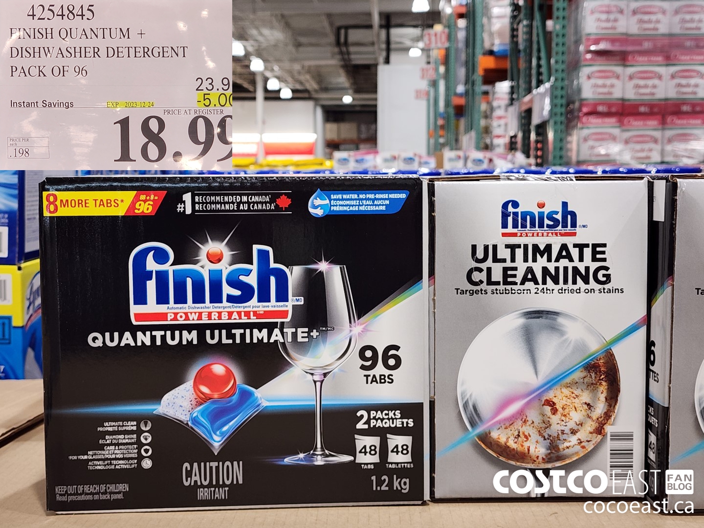 4254845 FINISH QUANTUM + DISHWASHER DETERGENT PACK OF 96 ($5.00 INSTANT SAVINGS EXPIRES ON 2023-12-24) $18.99