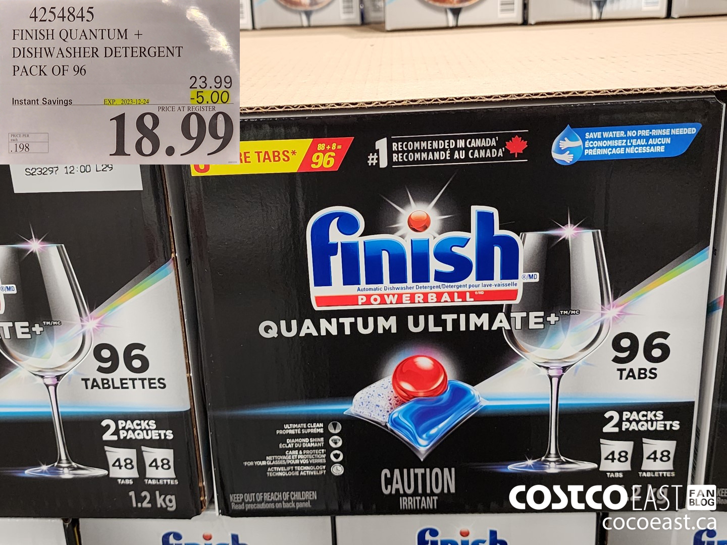 4954845 FINISH QUANTUM + DISHWASHER DETERGENT PACK OF 96 ($5.00 INSTANT SAVINGS EXPIRES ON 2023-12-24) $18.99