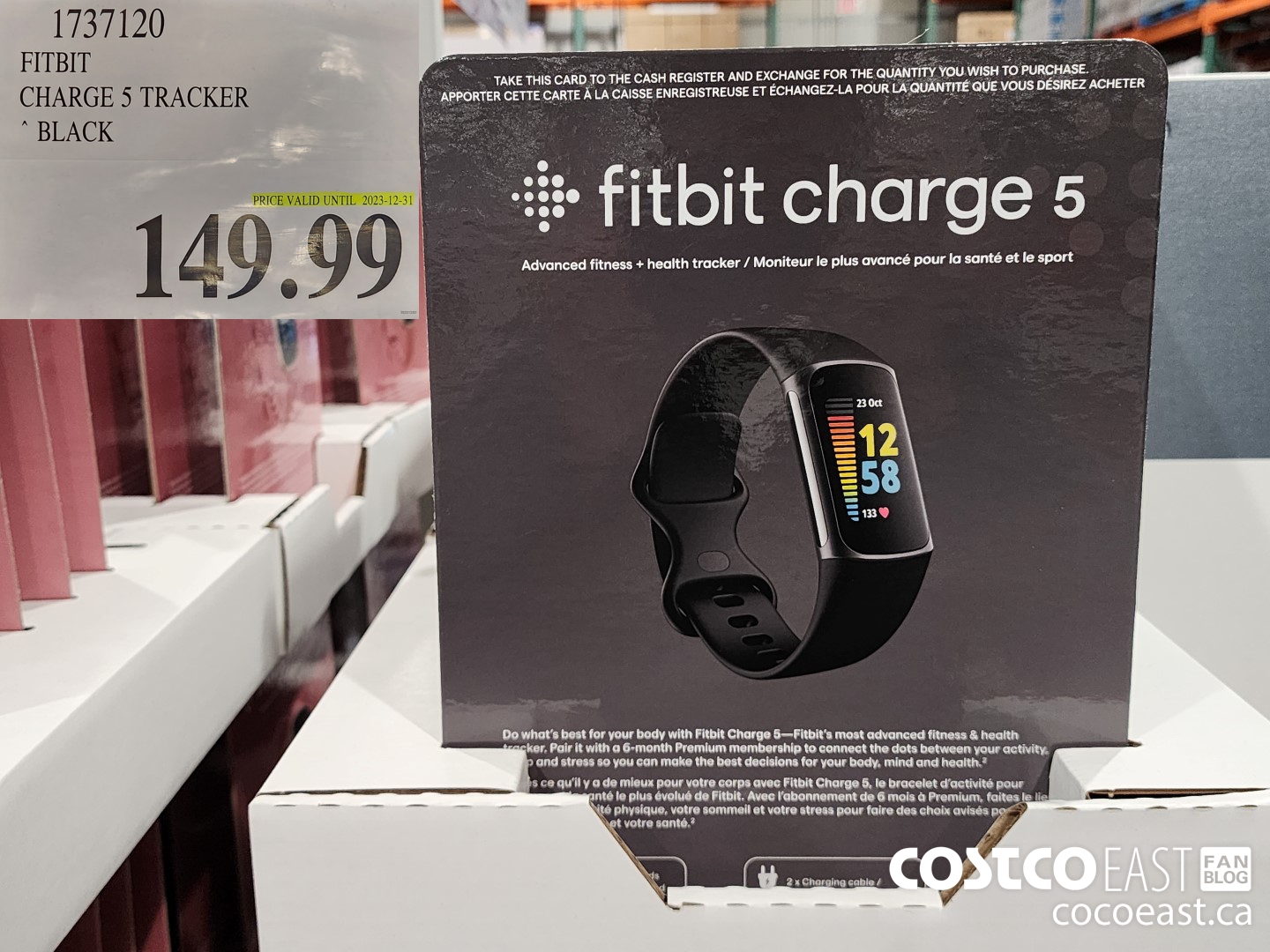 1737120 FITBIT CHARGE 5 TRACKER BLACK $149.99