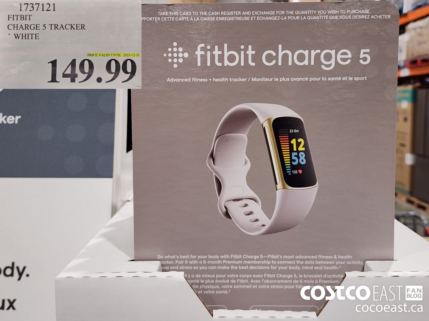 1737121 FITBIT CHARGE 5 TRACKER WHITE $149.99