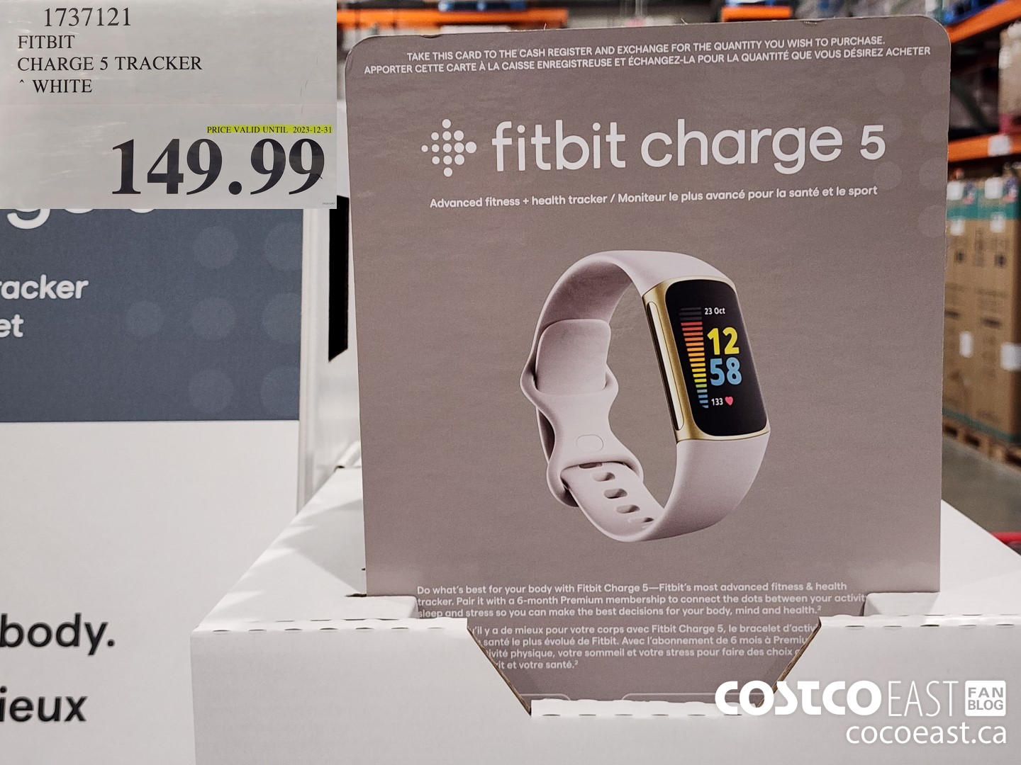 1737121 FITBIT CHARGE 5 TRACKER WHITE $149.99