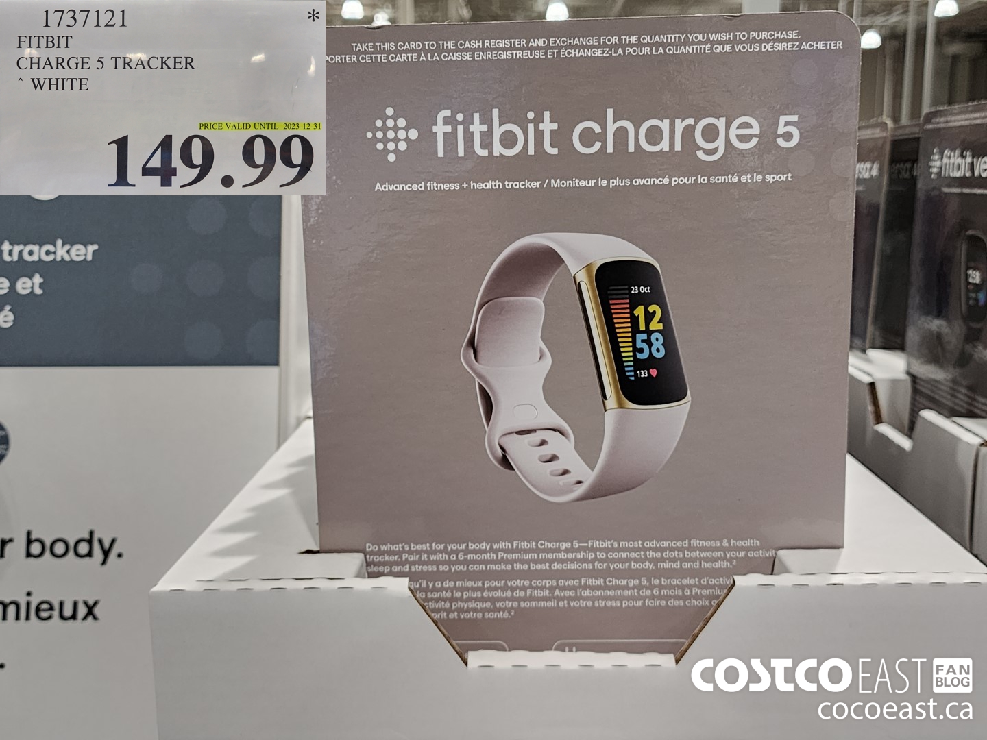 1737121 FITBIT CHARGE 5 TRACKER WHITE $149.99