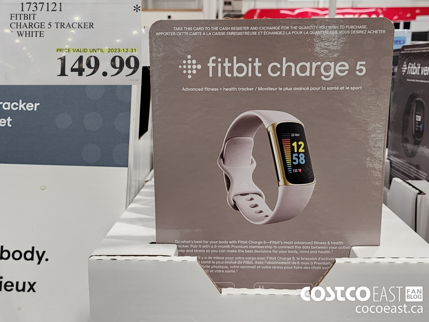 1737121 FITBIT CHARGE 5 TRACKER WHITE $149.99