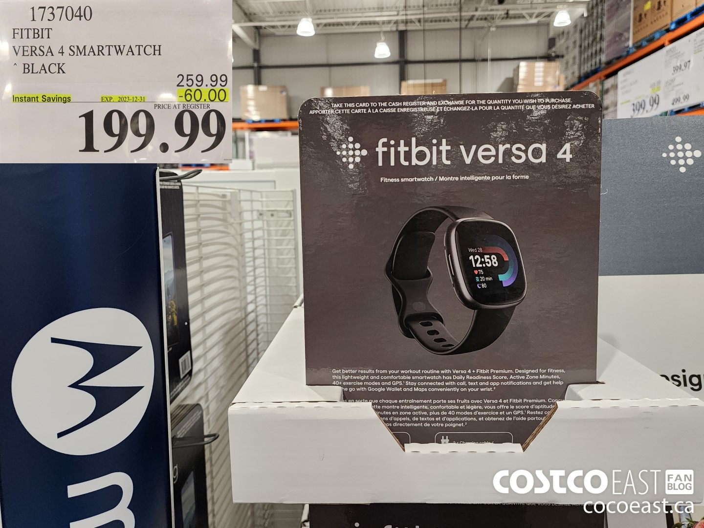 1737040 FITBIT VERSA 4 SMARTWATCH BLACK ($60.00 INSTANT SAVINGS EXPIRES ON 2023-12-31) $199.99