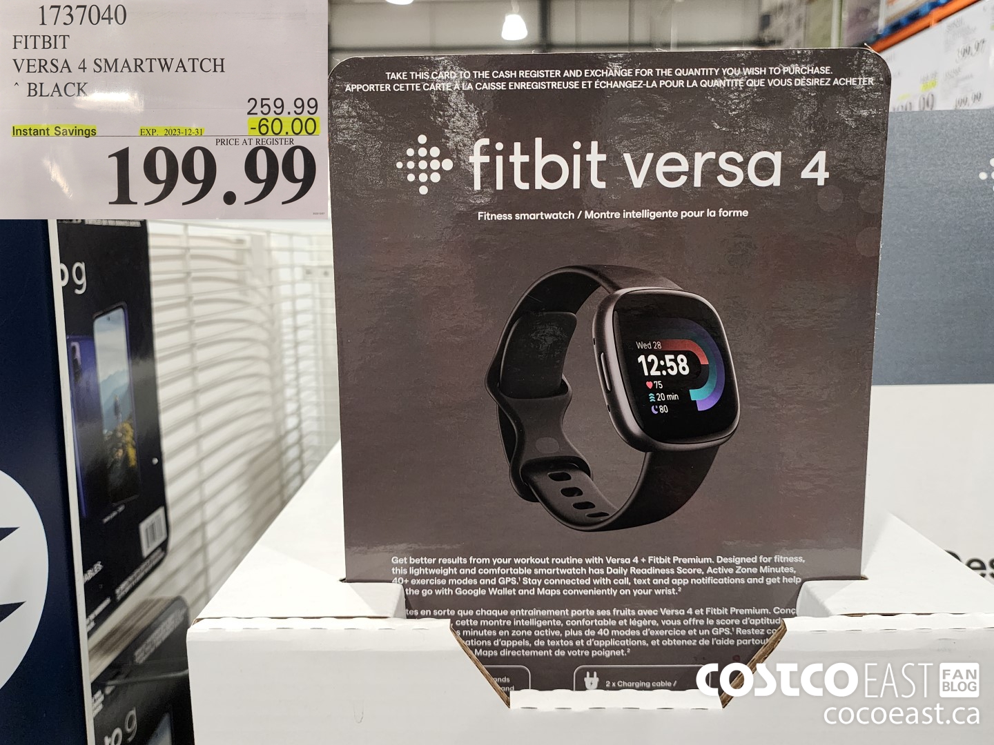 1737040 FITBIT VERSA 4 SMARTWATCH BLACK ($60.00 INSTANT SAVINGS EXPIRES ON 2023-12-31) $199.99