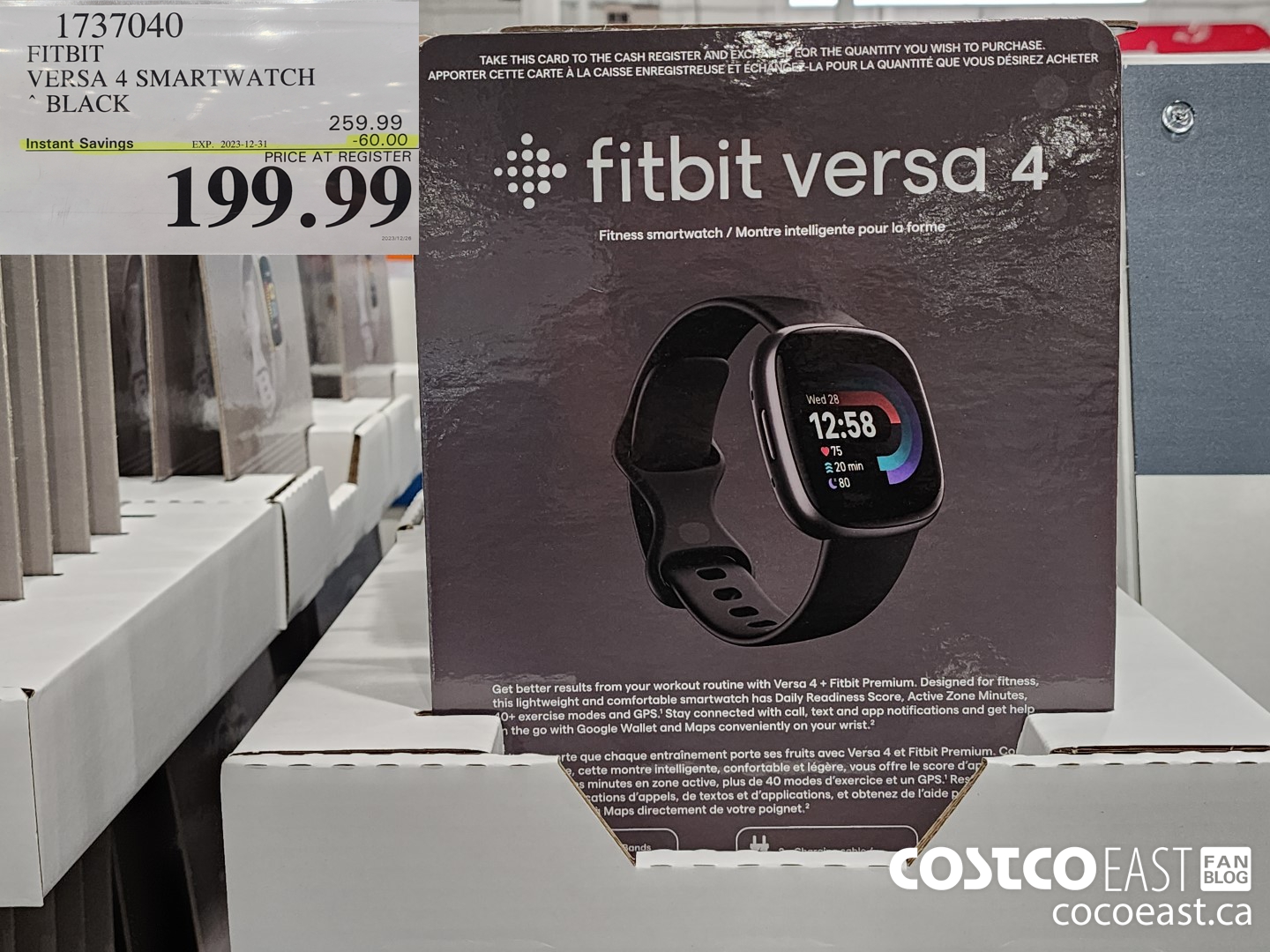 1737040 FITBIT VERSA 4 SMARTWATCH BLACK ($60.00 INSTANT SAVINGS EXPIRES ON 2023-12-31) $199.99