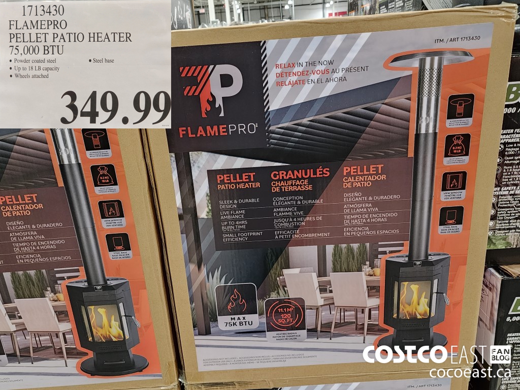 1713430 FLAMEPRO PELLET PATIO HEATER 75,000 BTU $349.99
