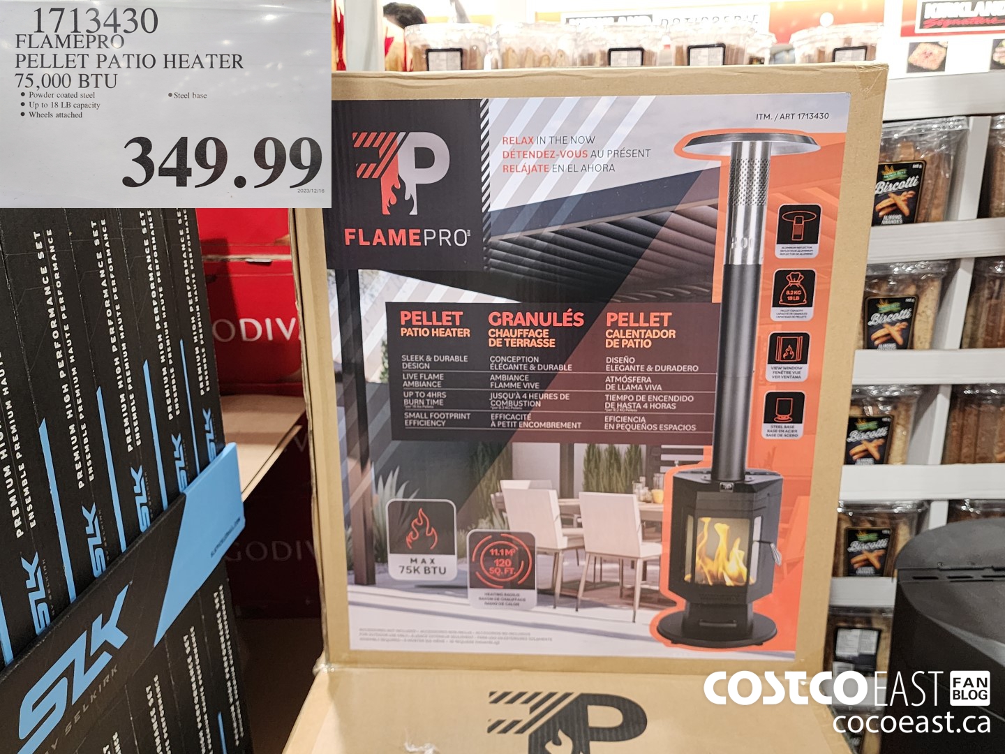 1713430 FLAMEPRO PELLET PATIO HEATER 75,000 BTU $349.99
