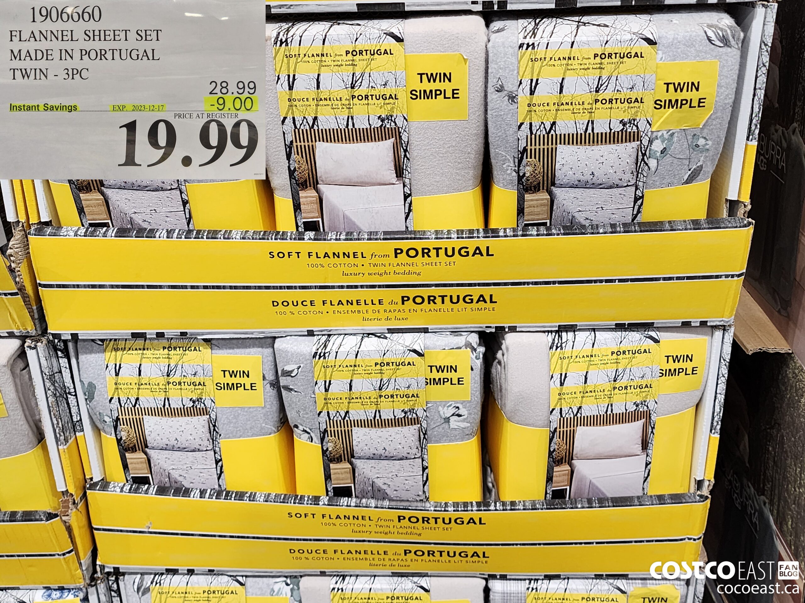 1906660 FLANNEL SHEET SET MADE IN PORTUGAL TWIN - 3PC ($9.00 INSTANT SAVINGS EXPIRES ON 2023-12-17) $19.99