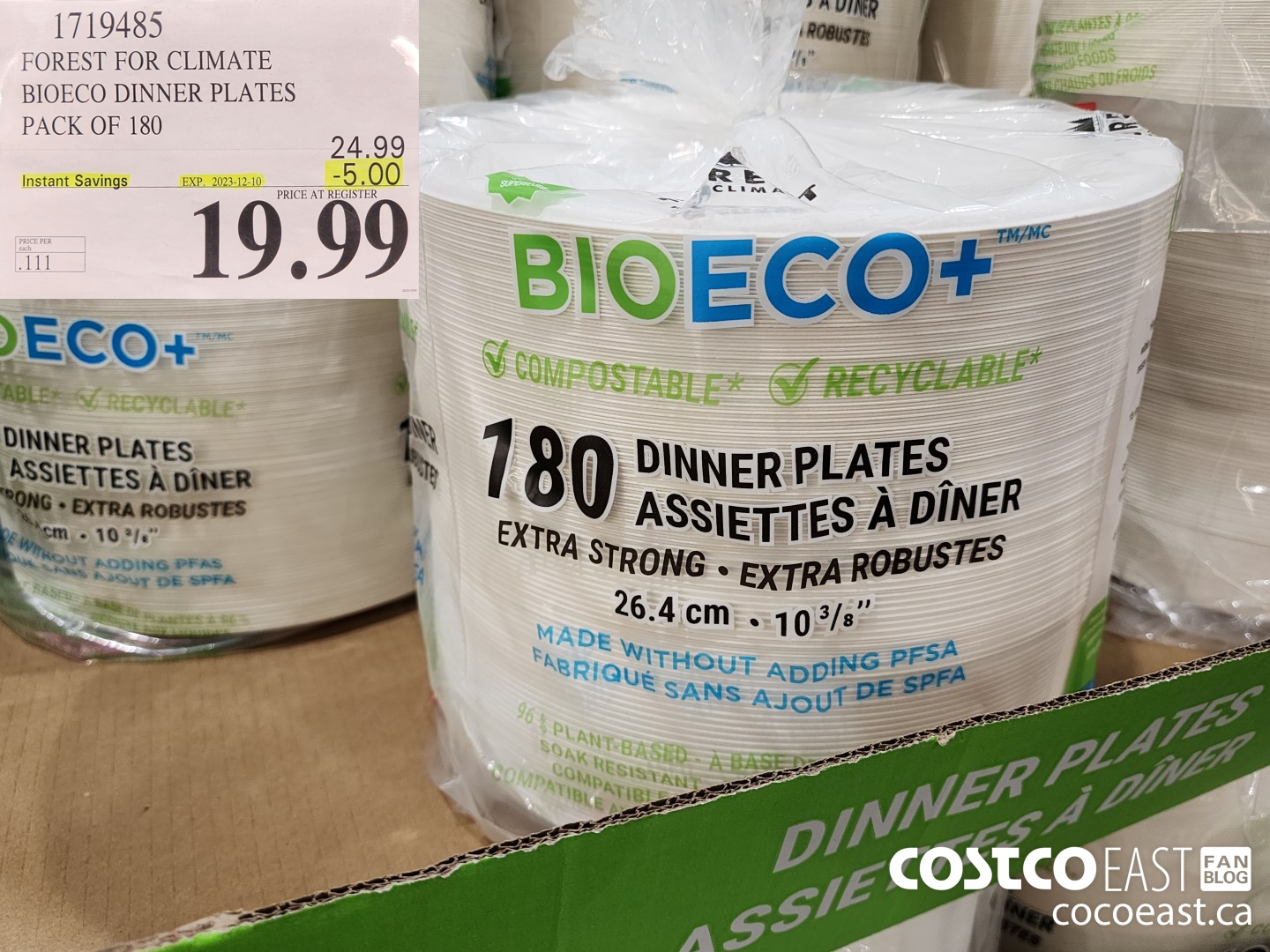 1719485 FOREST FOR CLIMATE BIOECO DINNER PLATES PACK OF 180 ($5.00 INSTANT SAVINGS EXPIRES ON 2023-12-10) $19.99