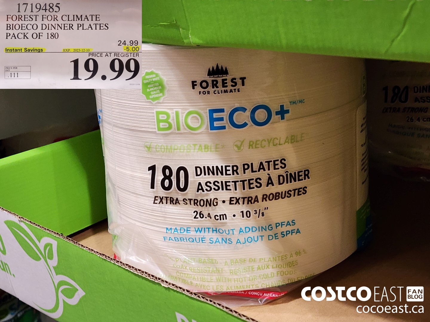1719485 FOREST FOR CLIMATE BIOECO DINNER PLATES PACK OF 180 ($5.00 INSTANT SAVINGS EXPIRES ON 2023-12-10) $19.99