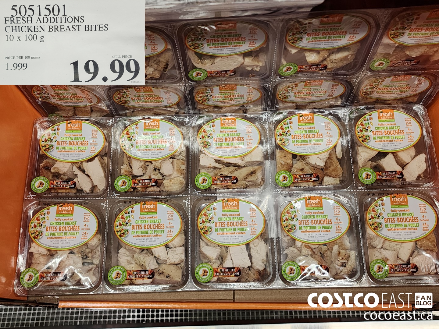 5051501 FRESH ADDITIONS CHICKEN BREAST BITES 10 X 100 G $19.99