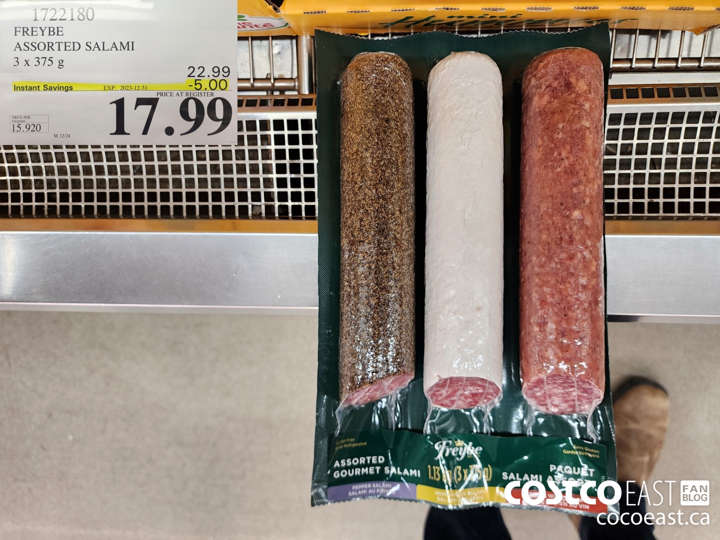 1722180 FREYBE ASSORTED SALAMI 3x375 g ($5.00 INSTANT SAVINGS EXPIRES ON 2023-12-31) $17.99