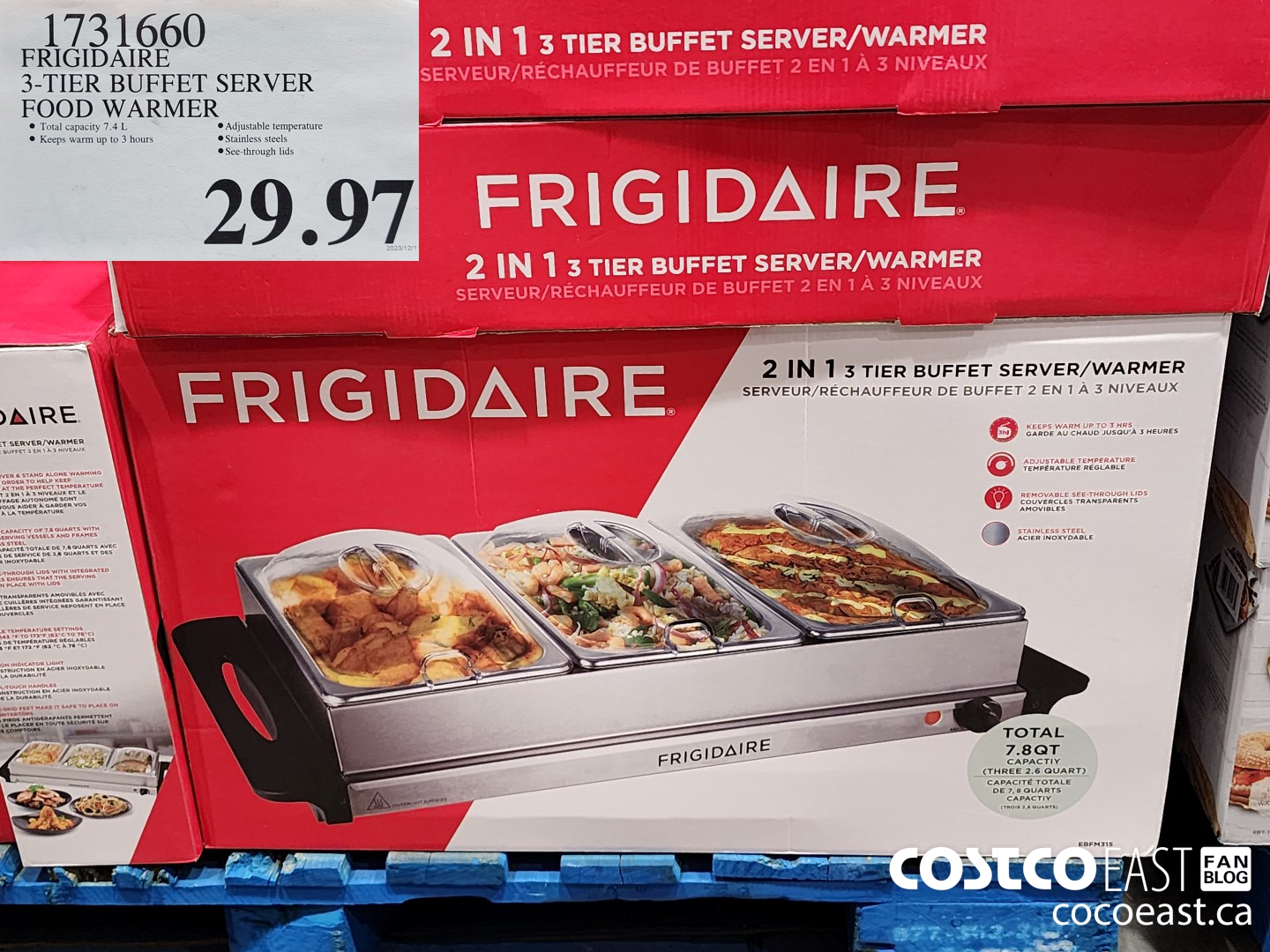 1731660 FRIGIDAIRE 3-TIER BUFFET SERVER FOOD WARMER $29.97