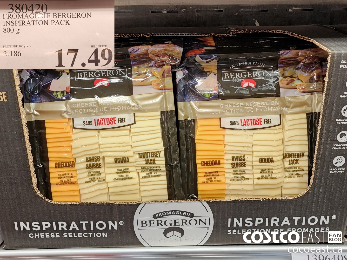 380420 FROMAGERIE BERGERON INSPIRATION PACK 800 G $17.49