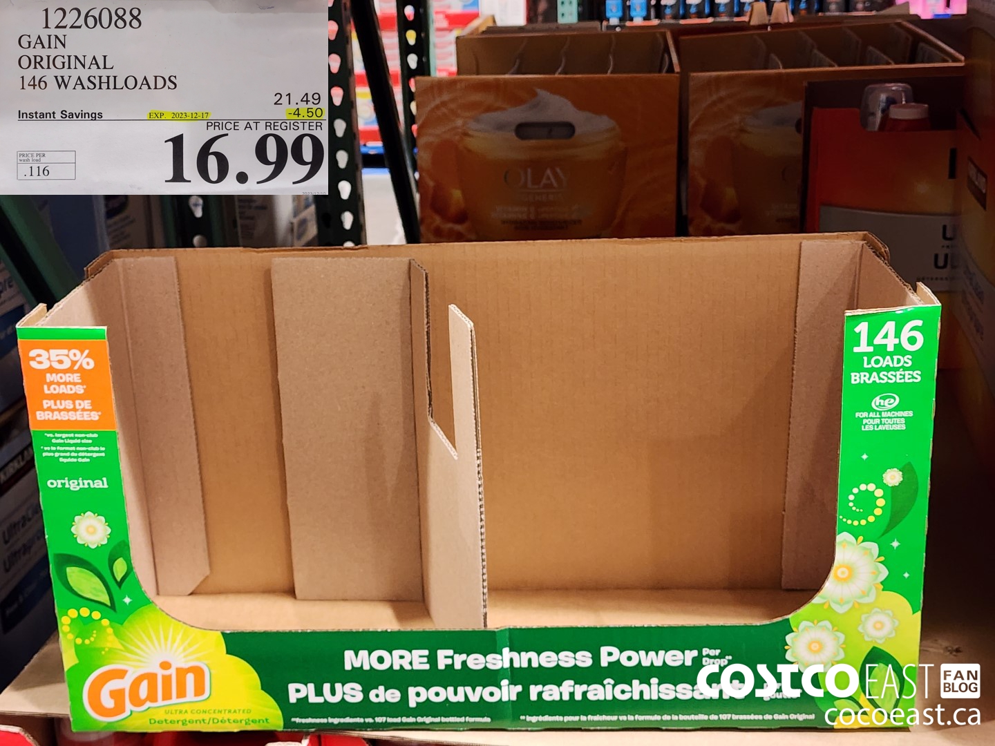 1226088 GAIN ORIGINAL 146 washloads ($4.50 INSTANT SAVINGS EXPIRES ON 2023-12-17) $16.99