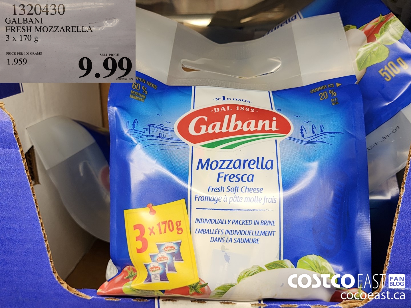 1320430 GALBANI FRESH MOZZARELLA 3 X 170 G $9.99