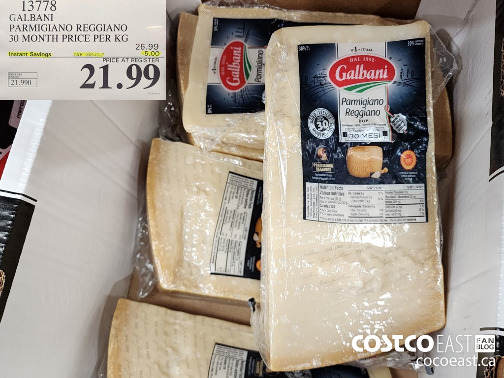 13778 GALBANI PARMIGIANO REGGIANO 30 MONTH PRICE PER KG ($5.00 INSTANT SAVINGS EXPIRES ON 2023-12-17) $21.99