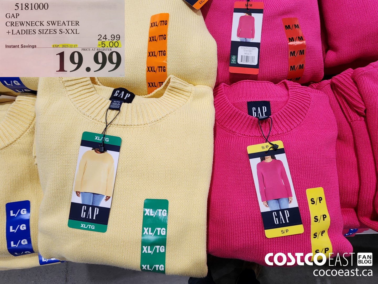 5181000 GAP CREWNECK SWEATER + LADIES SIZES S-XXL ($5.00 INSTANT SAVINGS EXPIRES ON 2023-12-17) $19.99