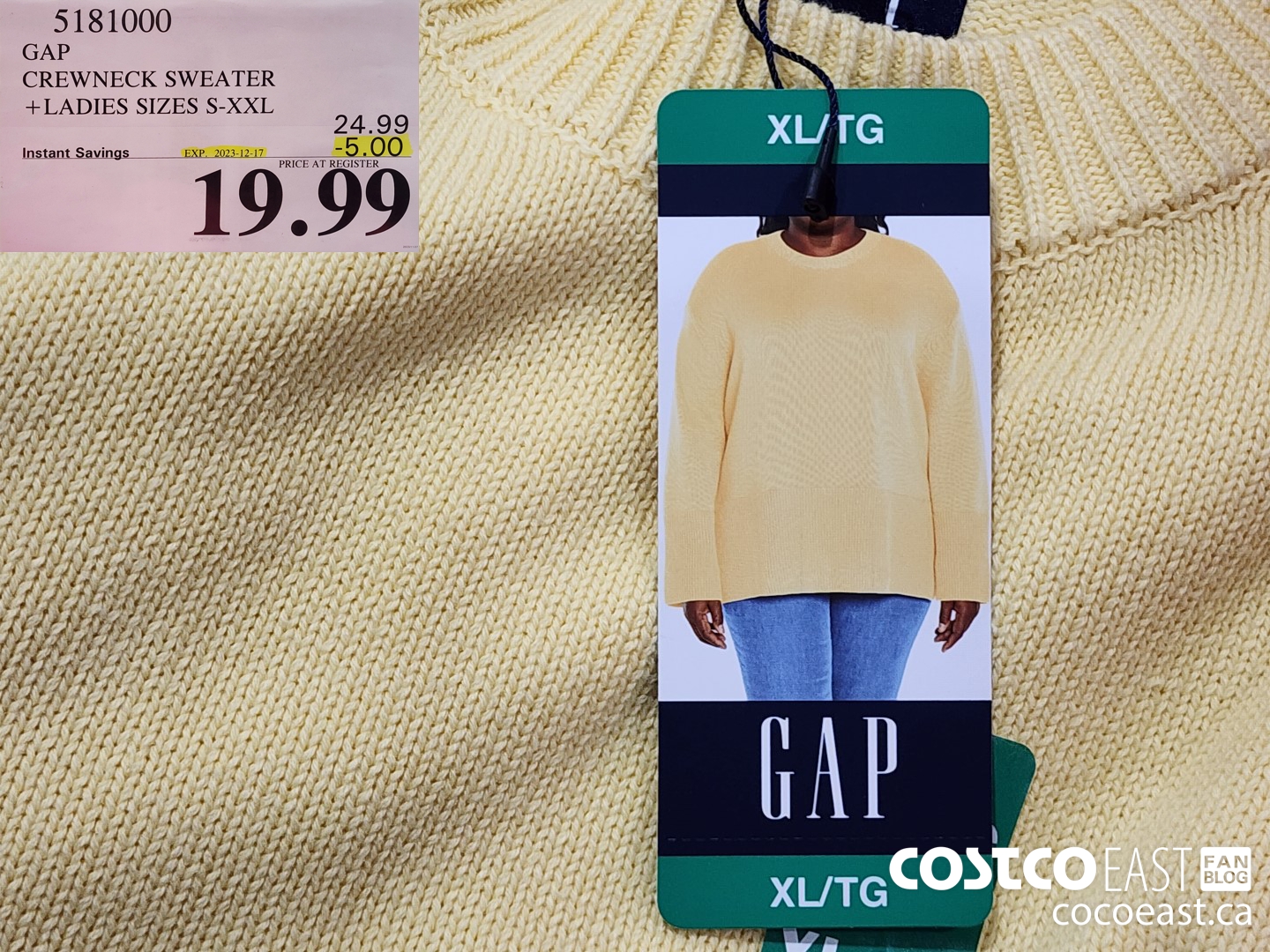 5181000 GAP CREWNECK SWEATER + LADIES SIZES S-XXL ($5.00 INSTANT SAVINGS EXPIRES ON 2023-12-17) $19.99