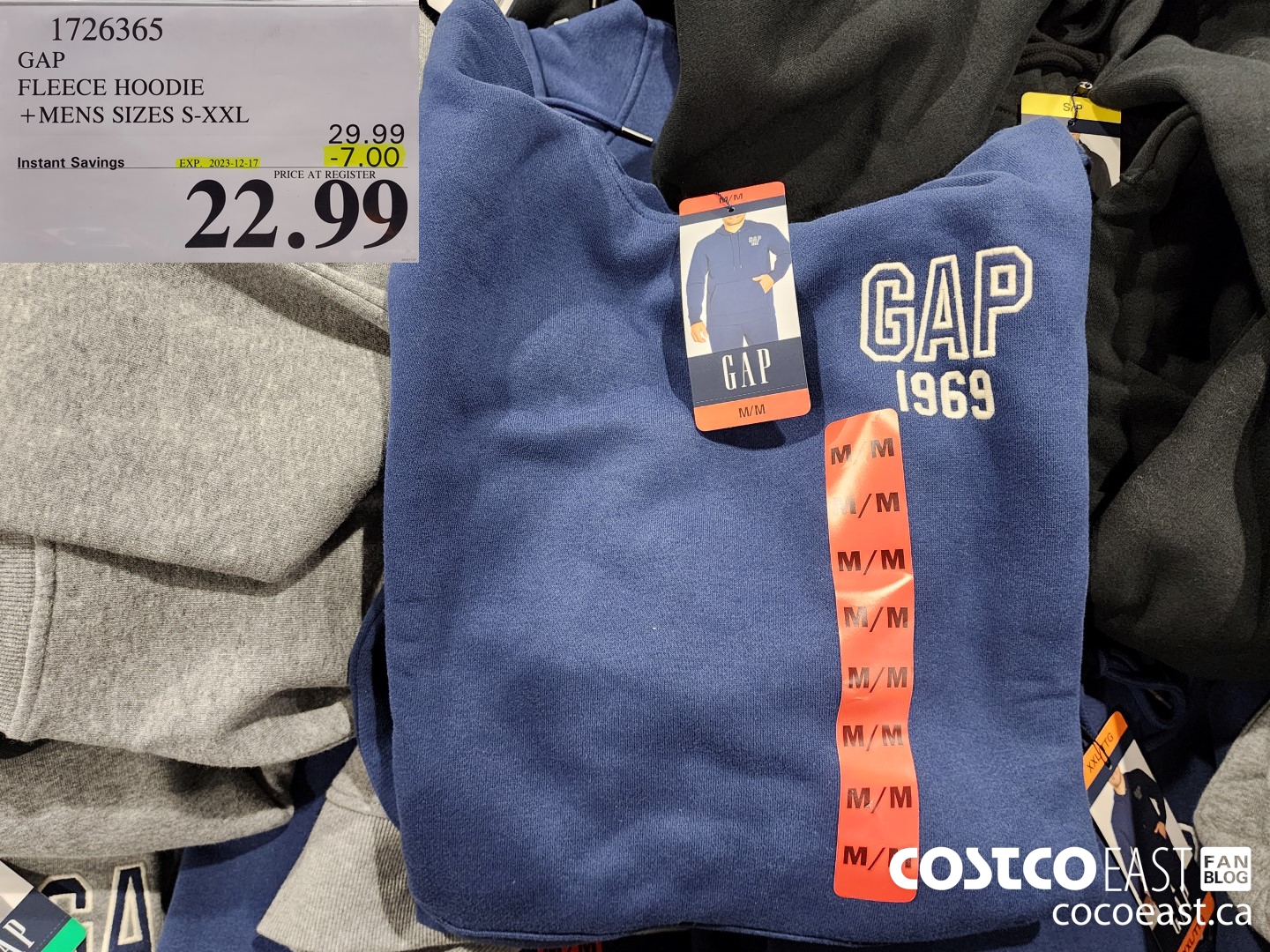 1726365 GAP FLEECE HOODIE +MENS SIZES S-XXL ($7.00 INSTANT SAVINGS EXPIRES ON 2023-12-17) $22.99