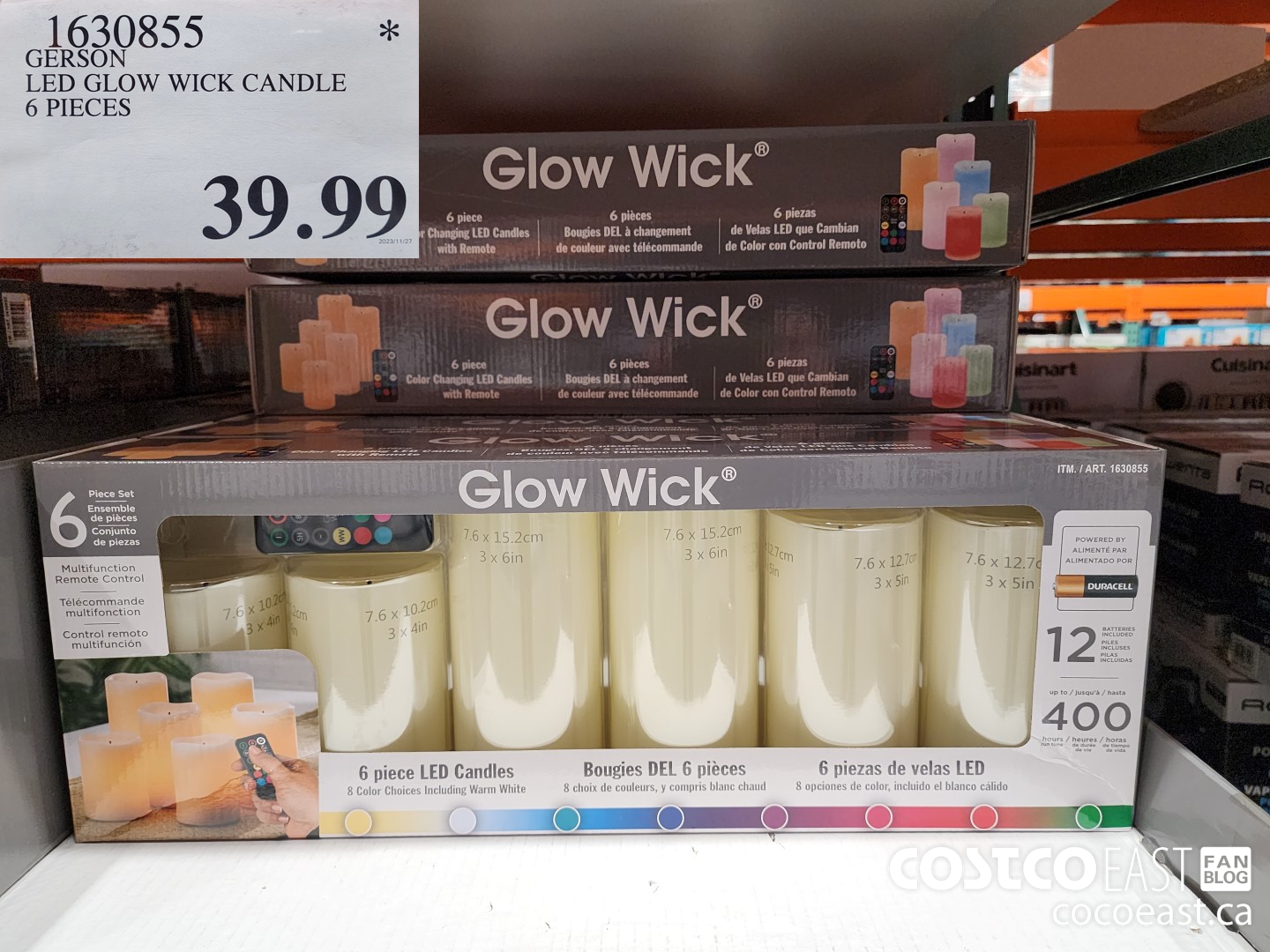 1630855 GERSON LED GLOW WICK CANDLE 6 PIECES $39.99