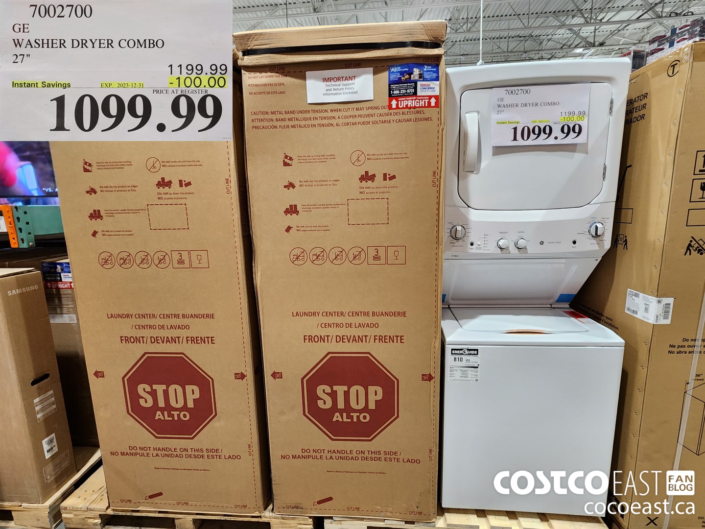 7002700 GE WASHER DRYER COMBO 27