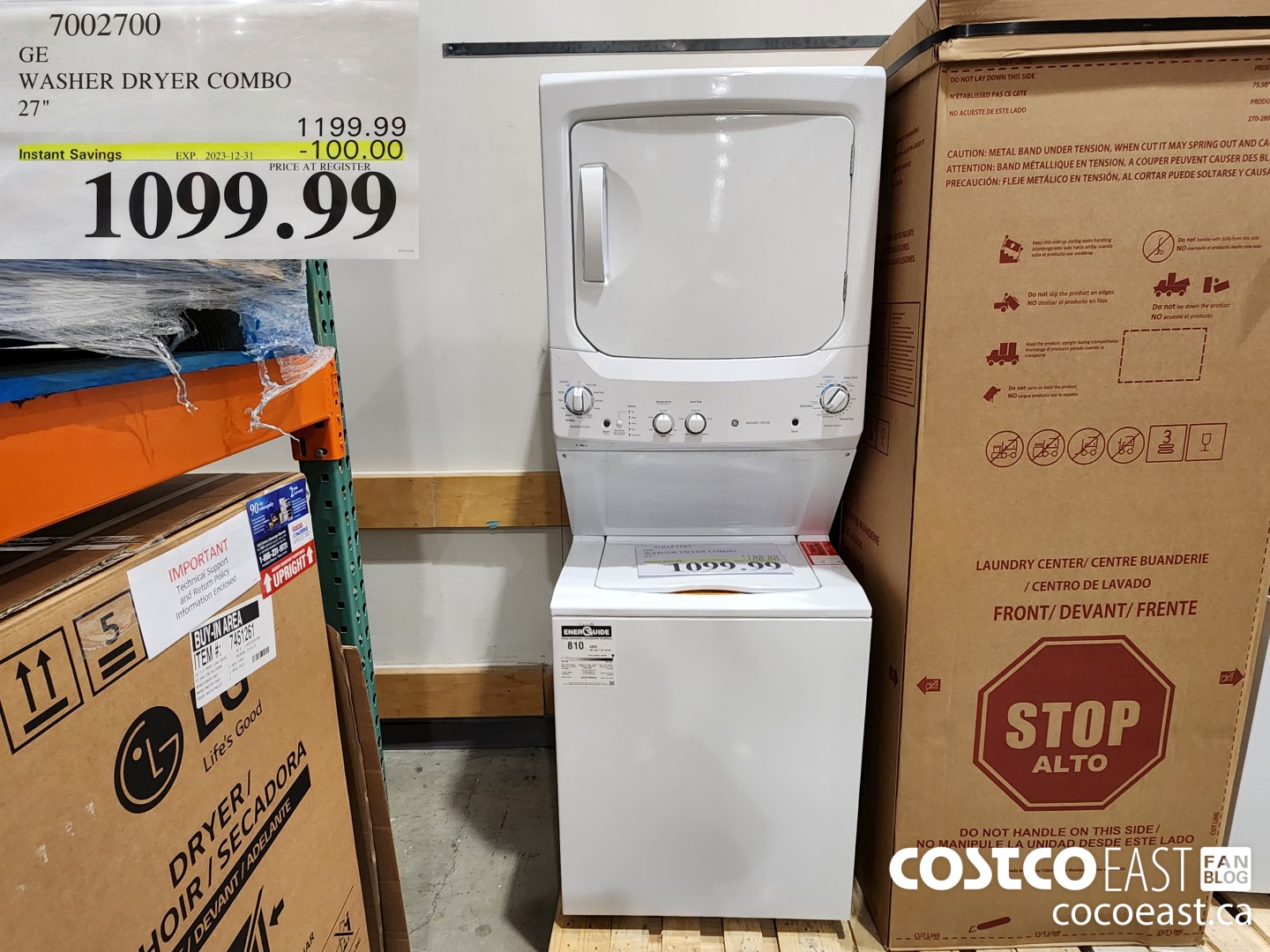 7002700 GE WASHER DRYER COMBO 27