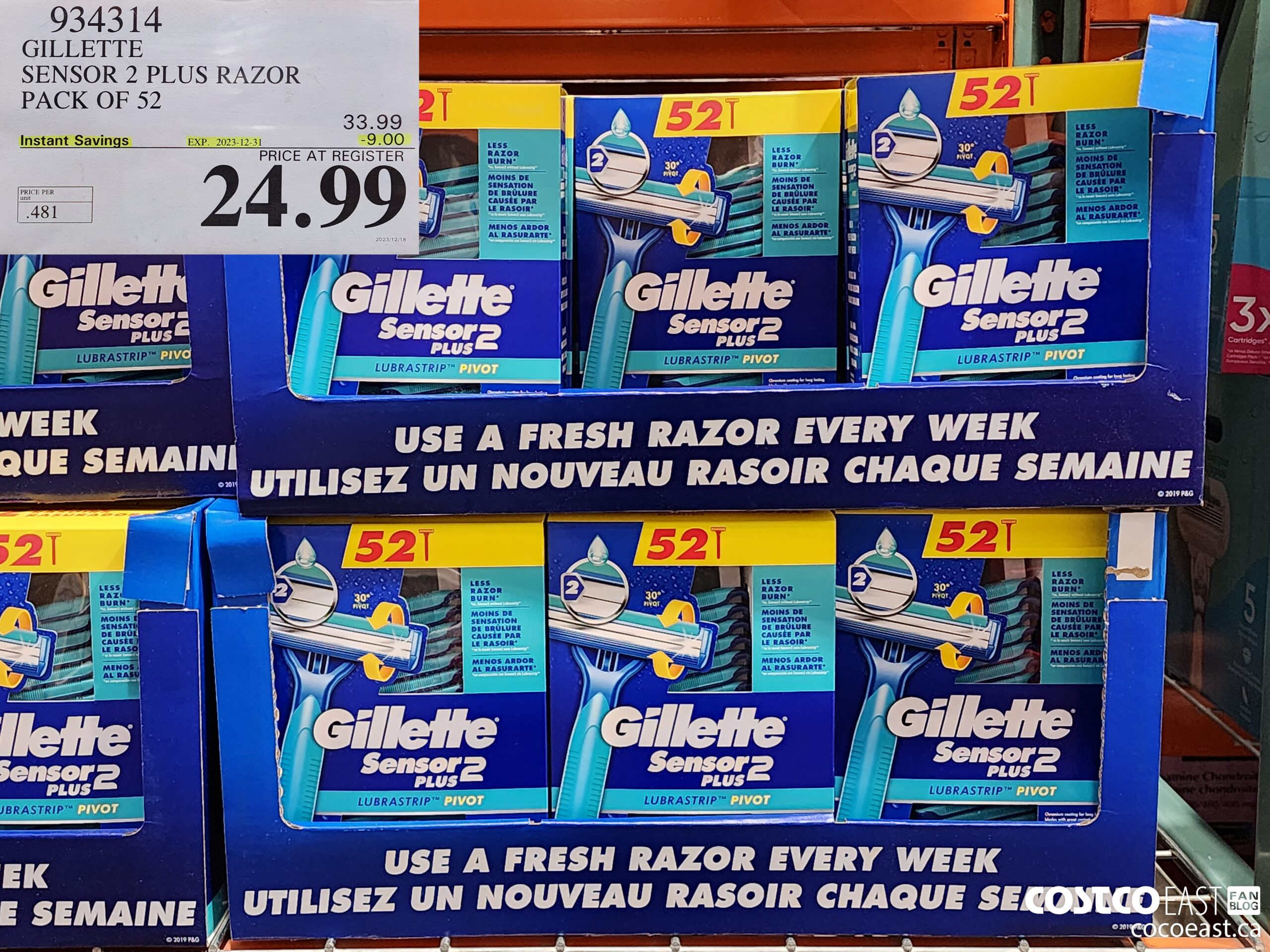 934314 GILLETTE SENSOR 2 PLUS DISPOSABLE RAZORS PACK OF 52 ($9.00 INSTANT SAVINGS EXPIRES ON 2023-12-31) $24.99