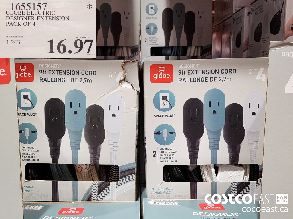 1655157 GLOBE ELECTRIC DESIGNER EXTENSION PACK OF 4 $16.97