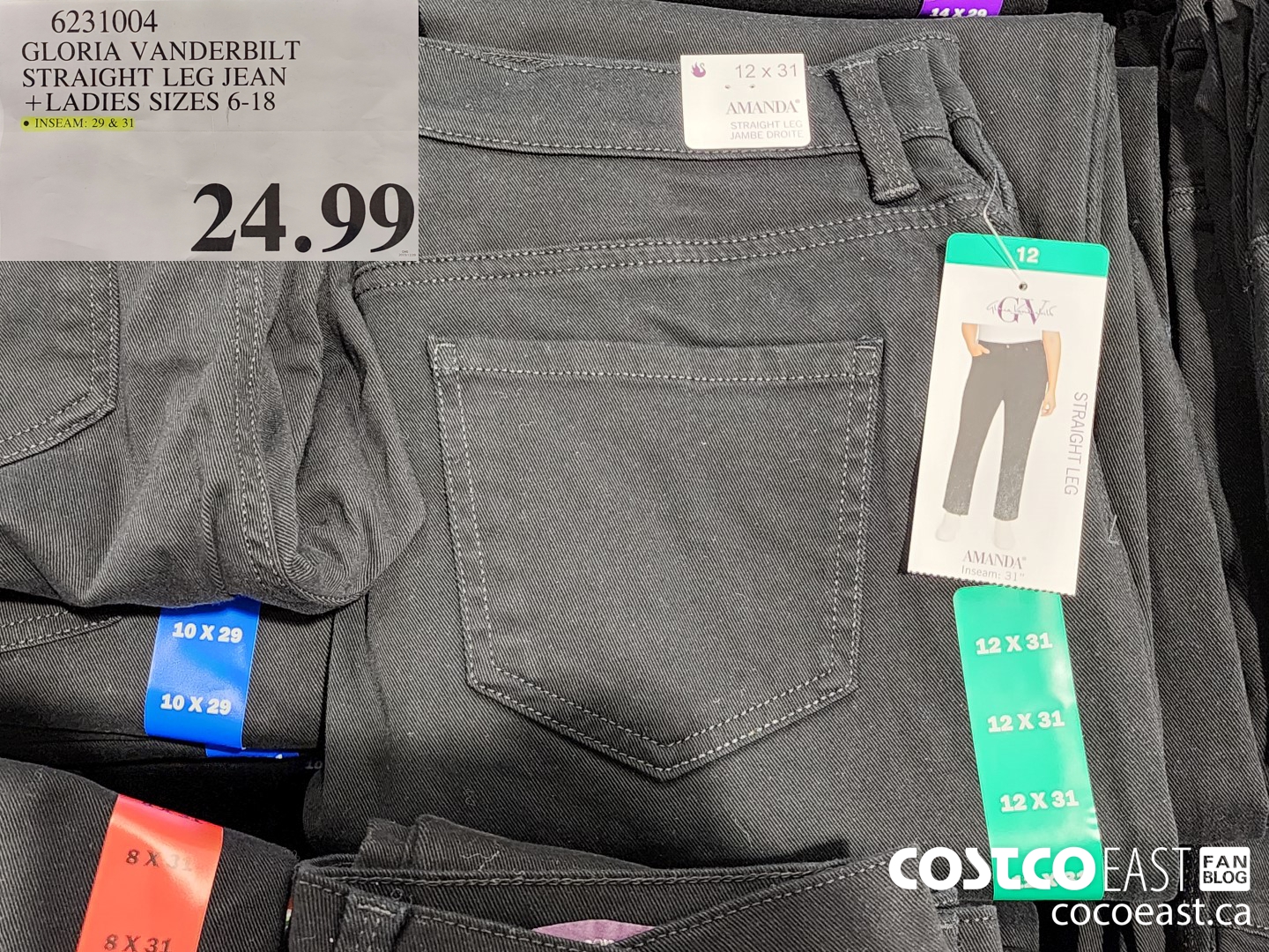 6231004 GLORIA VANDERBILT STRAIGHT LEG JEAN +LADIES SIZES 6-18 $24.99