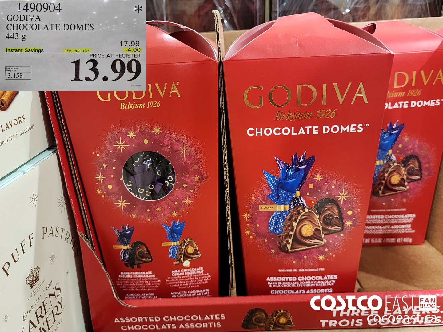 1490904 GODIVA CHOCOLATE DOMES 443 G ($4.00 INSTANT SAVINGS EXPIRES ON 2023-12-21) $13.99