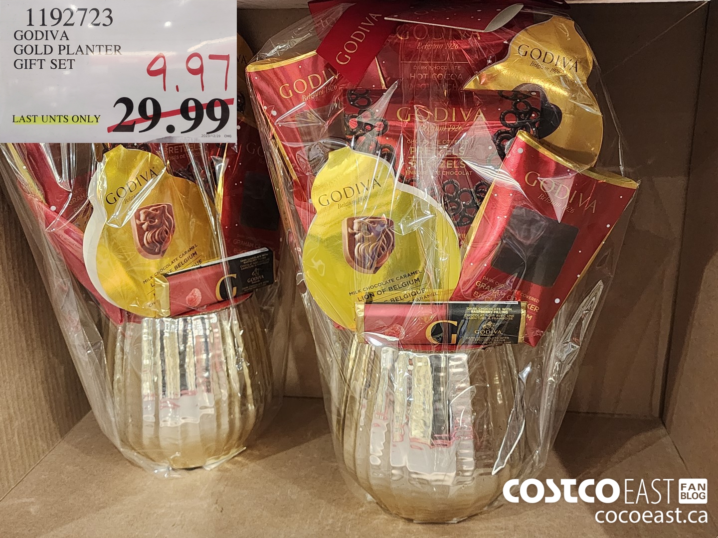 1192723 GODIVA GOLD PLANTER GIFT SET $9.97