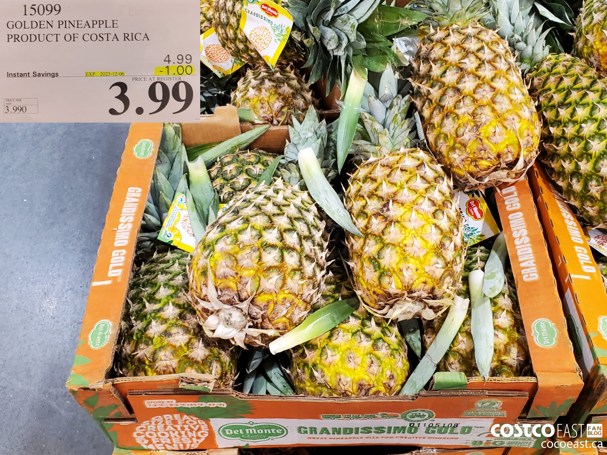 15099 GOLDEN PINEAPPLE PRODUCT OF COSTA RICA ($1.00 INSTANT SAVINGS EXPIRES ON 2023-12-06) $3.99