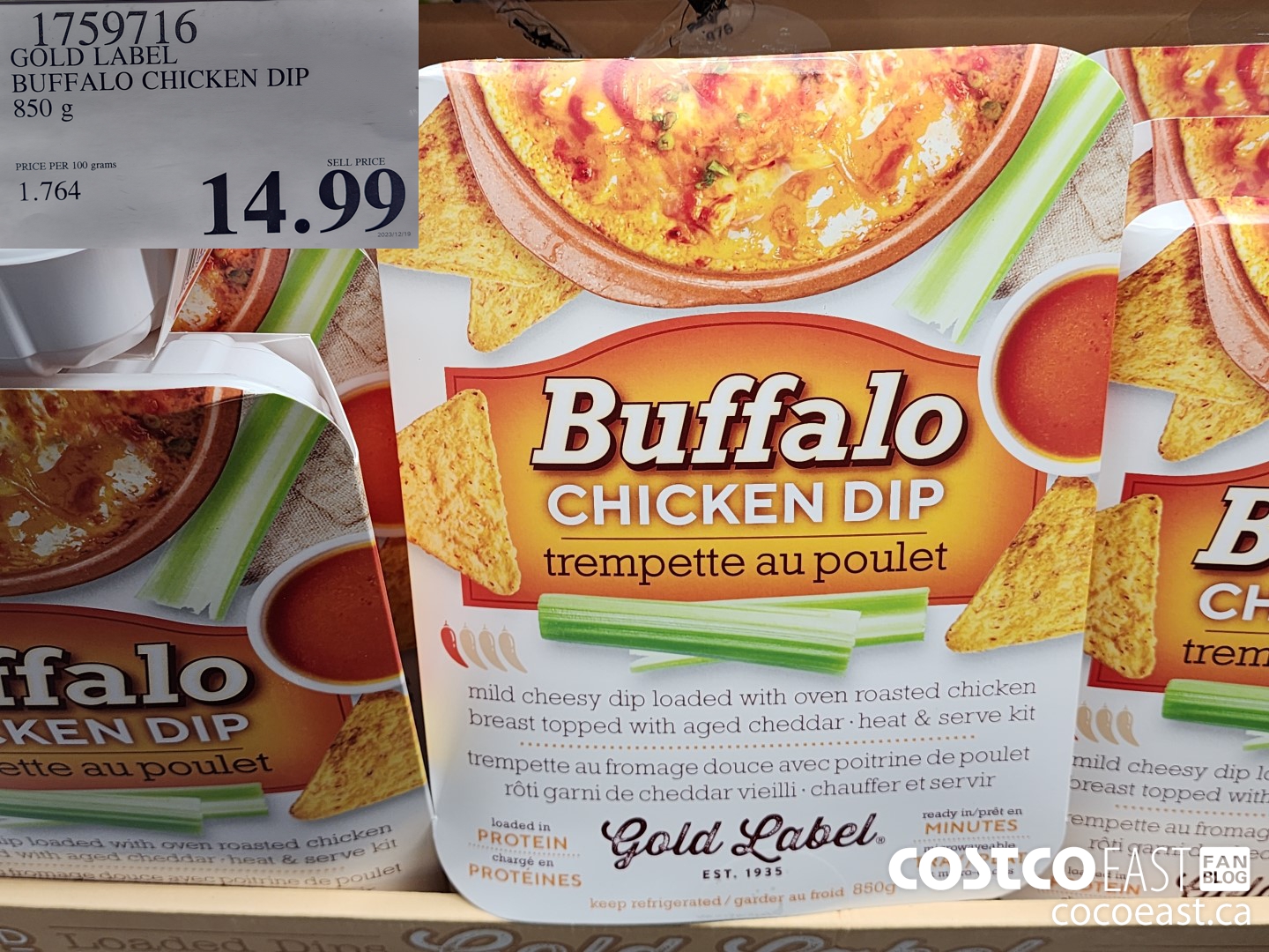 1759716 GOLD LABEL BUFFALO CHICKEN DIP 850 g $14.99