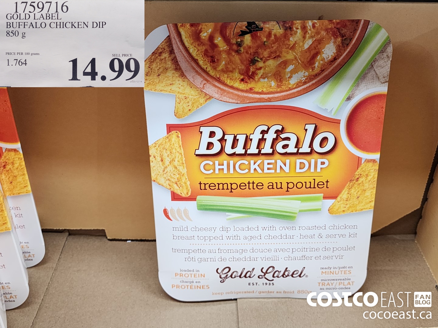 1759716 GOLD LABEL BUFFALO CHICKEN DIP 850 g $14.99
