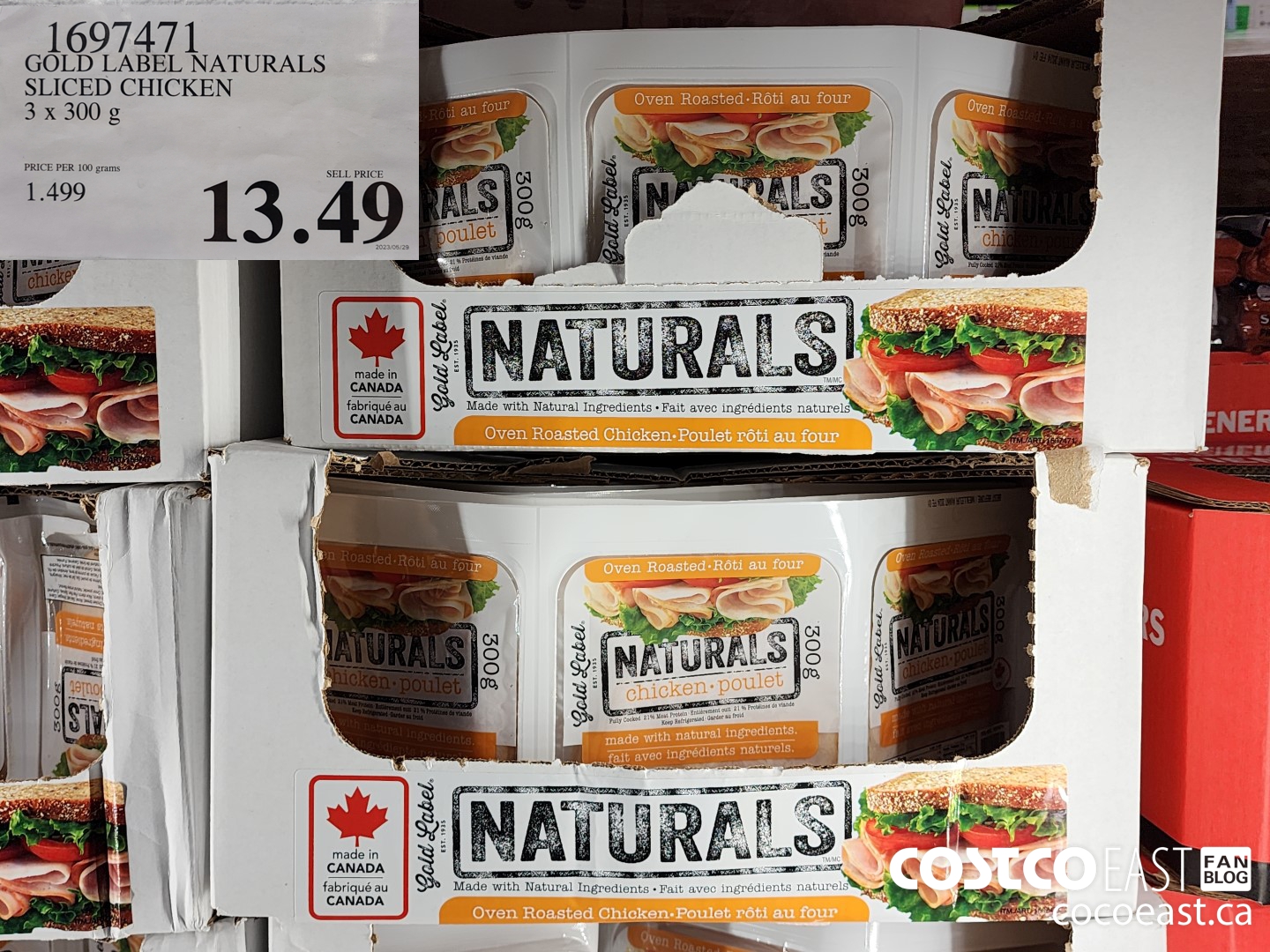 1697471 GOLD LABEL NATURALS SLICED CHICKEN 3 x 300 g $13.49