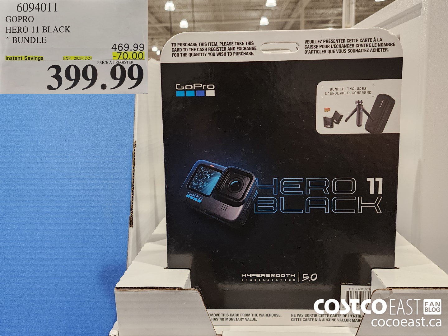 6094011 GOPRO HERO 11 BLACK ~ BUNDLE ($70.00 INSTANT SAVINGS EXPIRES ON 2023-12-24) $399.99