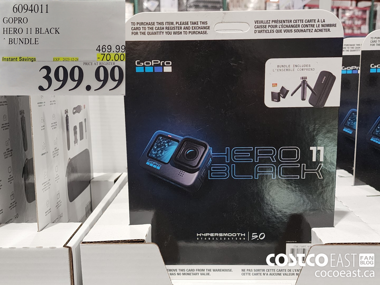 6094011 GOPRO HERO 11 BLACK ~ BUNDLE ($70.00 INSTANT SAVINGS EXPIRES ON 2023-12-24) $399.99