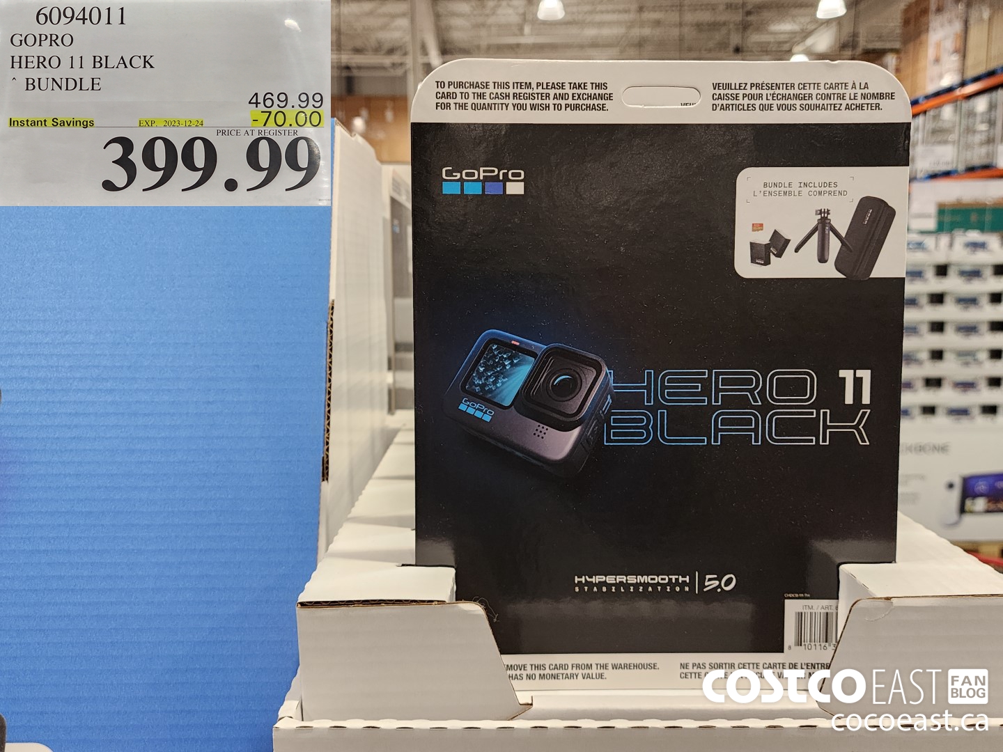 6094011 GOPRO HERO 11 BLACK ~ BUNDLE ($70.00 INSTANT SAVINGS EXPIRES ON 2023-12-24) $399.99