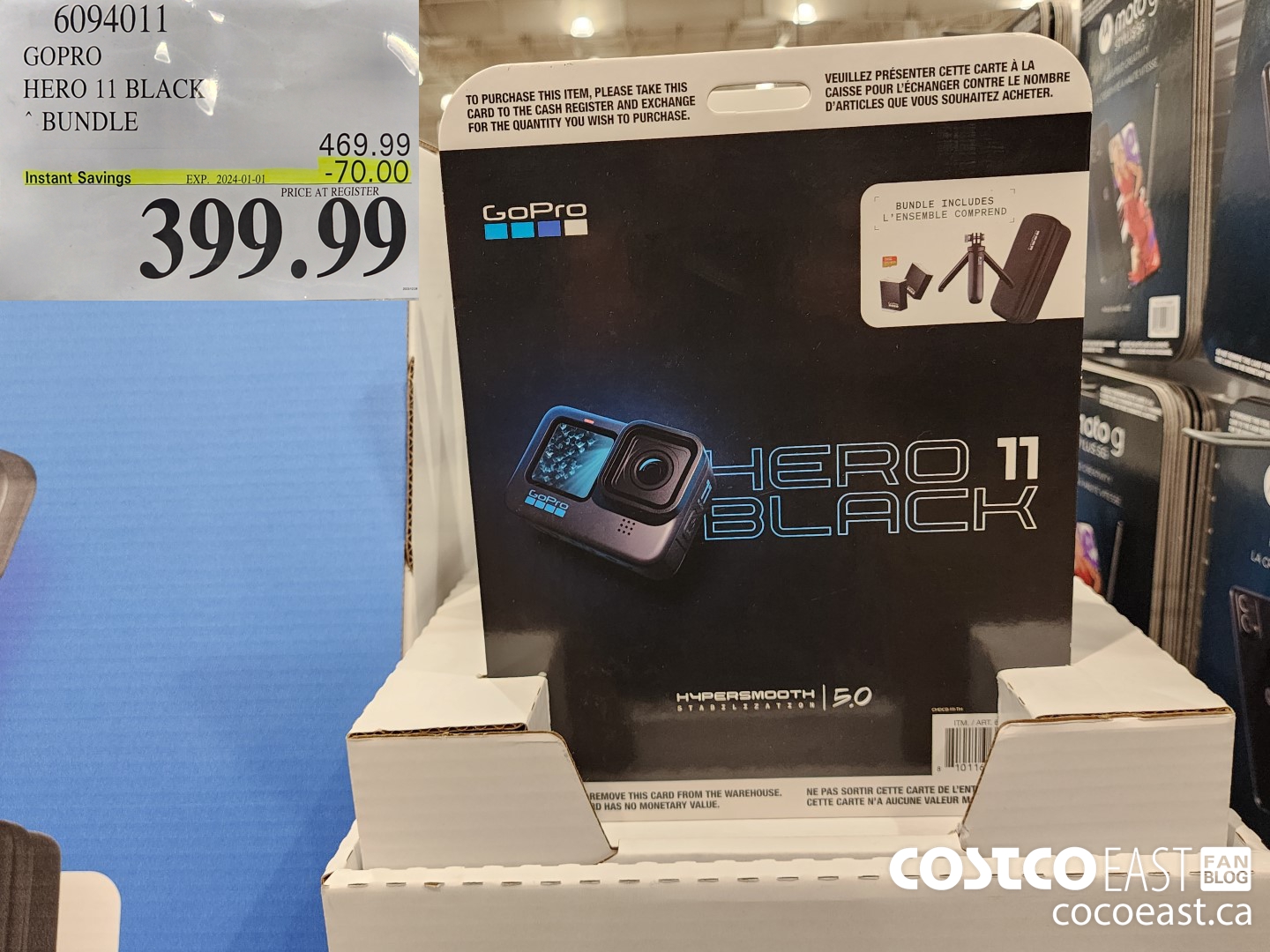 6094011 GOPRO HERO 11 BLACK ~ BUNDLE ($70.00 INSTANT SAVINGS EXPIRES ON 2024-01-01) $399.99