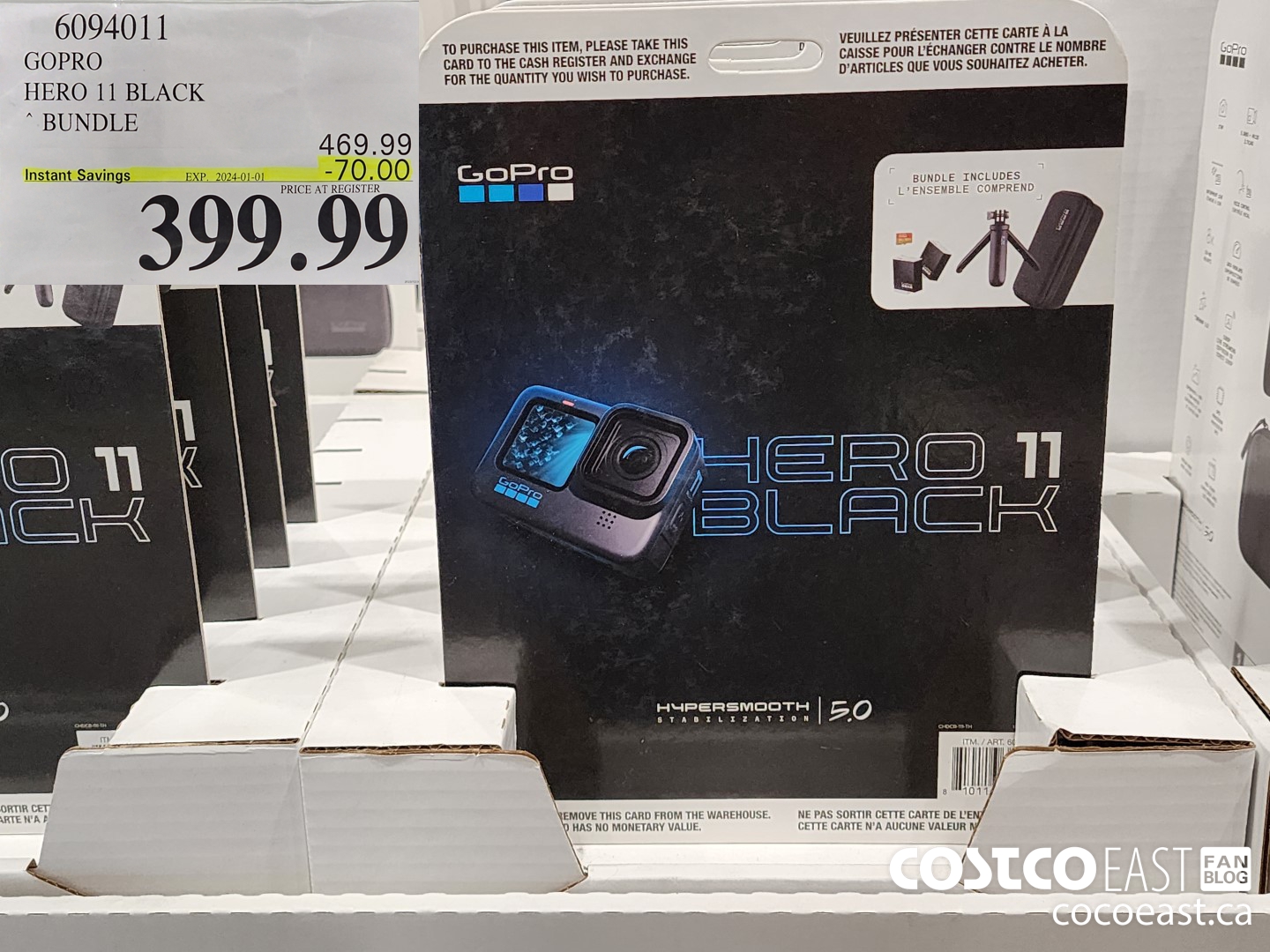 6094011 GOPRO HERO 11 BLACK ~ BUNDLE ($70.00 INSTANT SAVINGS EXPIRES ON 2024-01-01) $399.99