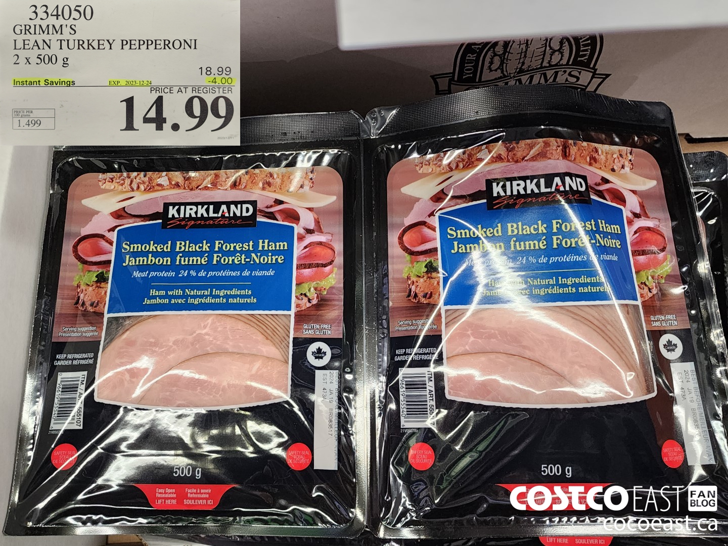 334050 GRIMM'S LEAN TURKEY PEPPERONI 2 X 500 G ($4.00 INSTANT SAVINGS EXPIRES ON 2023-12-24) $14.99