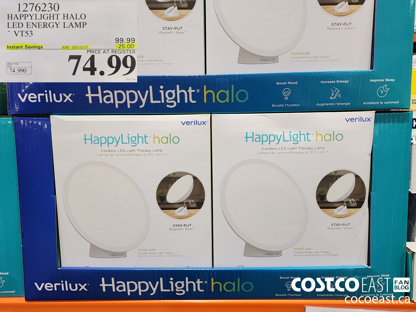 1276230 HAPPYLIGHT HALO LED ENERGY LAMP VT53 ($25.00 INSTANT SAVINGS EXPIRES ON 2023-12-17) $74.99
