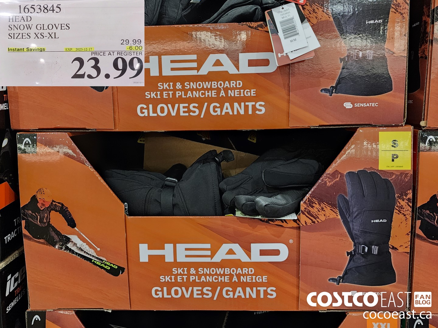 1653845 HEAD SNOW GLOVES SIZES XS - XL ($6.00 INSTANT SAVINGS EXPIRES ON 2023-12-17) $23.99