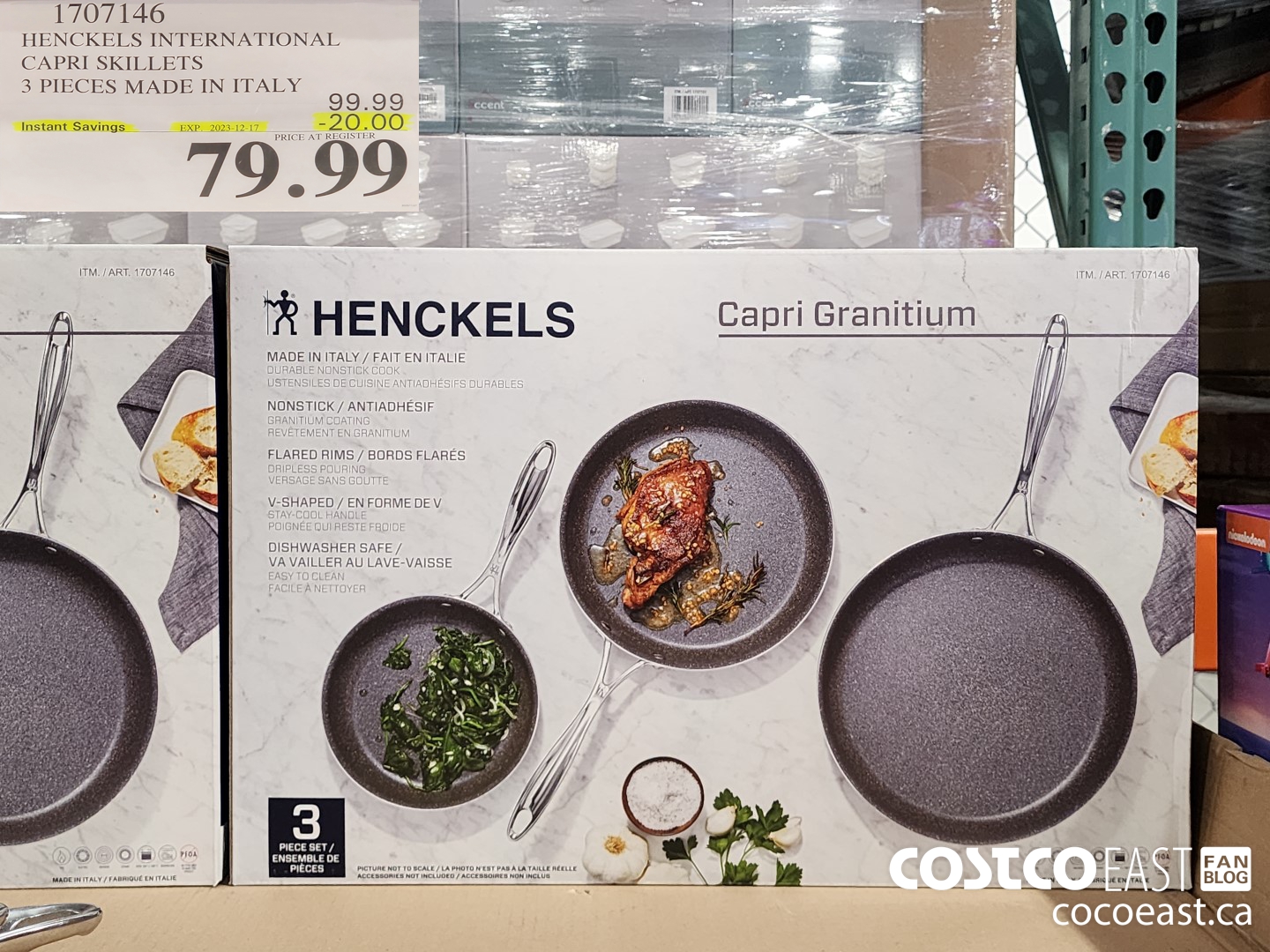 1707146 HENCKELS INTERNATIONAL CAPRI SKILLETS 3 PIECES MADE IN ITALY ($20.00 INSTANT SAVINGS EXPIRES ON 2023-12-17) $79.99